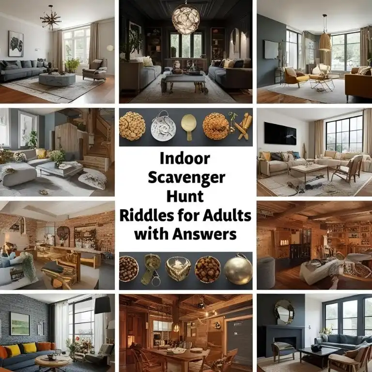 indoor scavenger hunt riddles for adults with answers