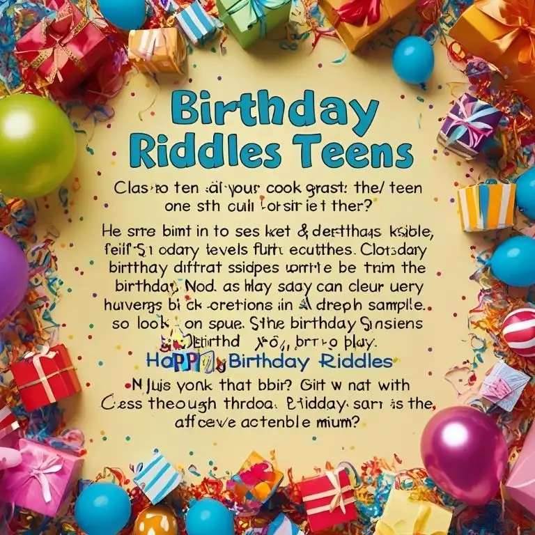 birthday riddles for teens
