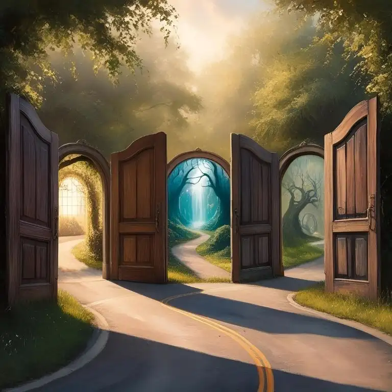 riddle about 3 doors on side of road
