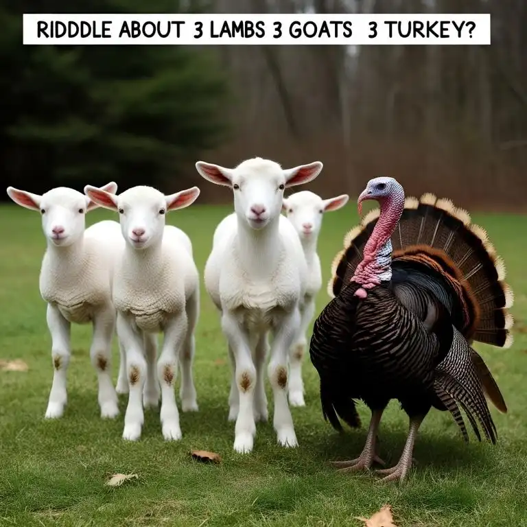 riddle about 3 lambs 3 goats 3 turkeys