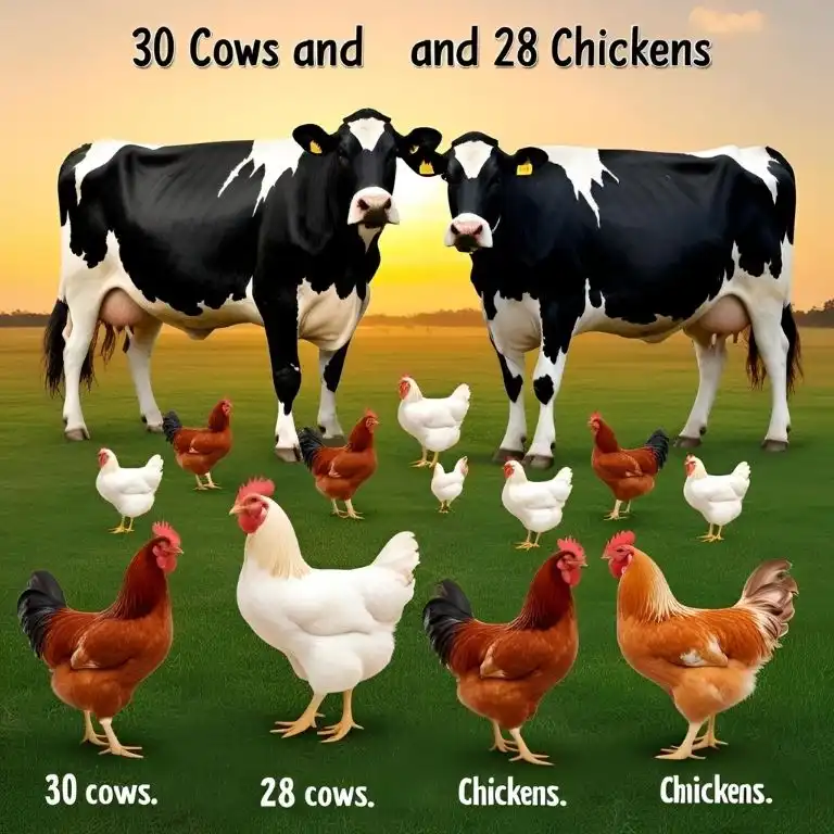 riddle about 30 cows and 28 chickens