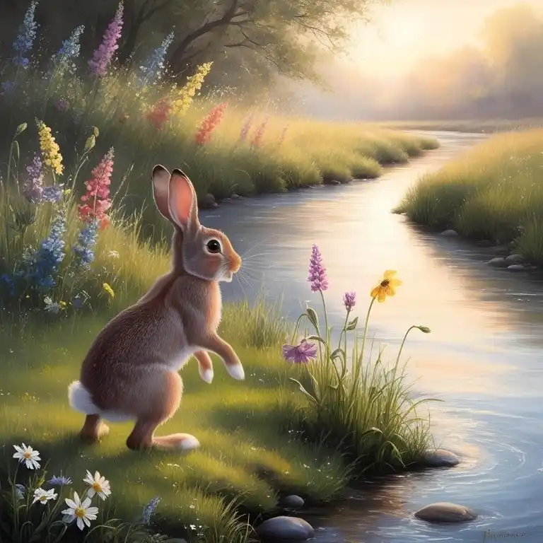 riddle about rabbit going to the river
