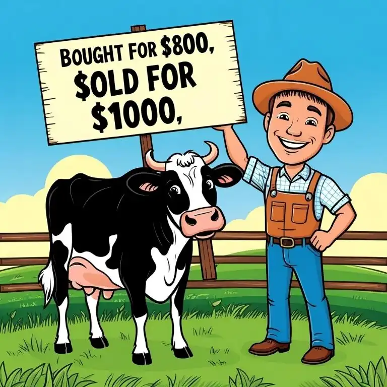 bought a cow for 800 sold for 1000 riddle