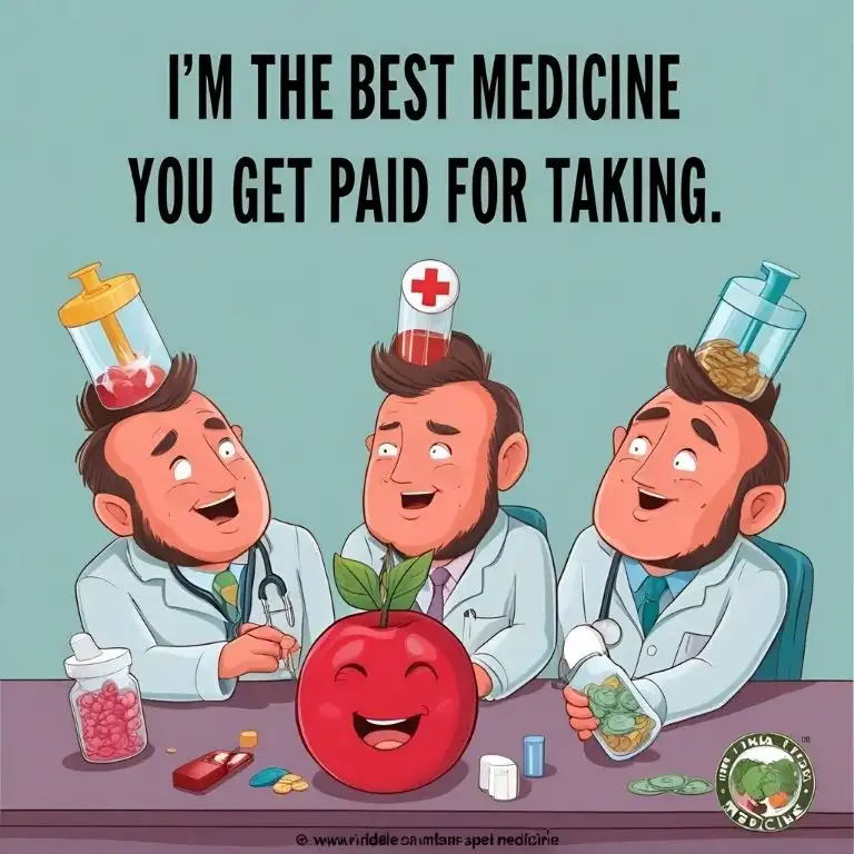 i'm the best medicine you get paid for taking riddle