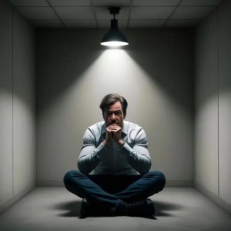 riddle about a man stuck in a room