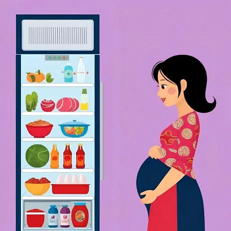riddle about a pregnant woman going to the fridge
