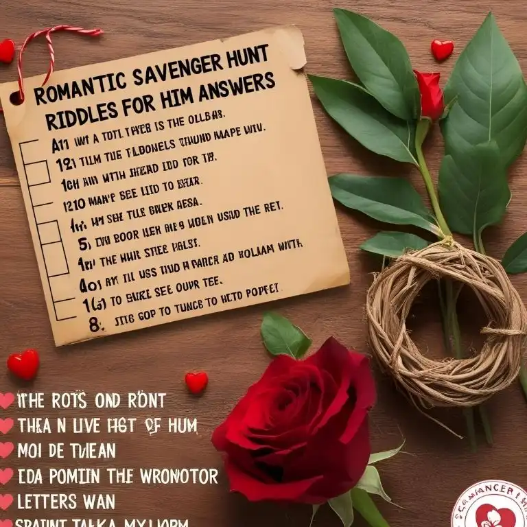 romantic scavenger hunt riddles for him with answers