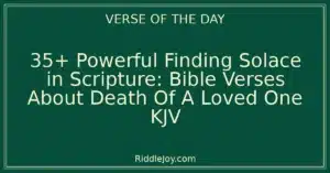35+ Powerful Finding Solace in Scripture: Bible Verses About Death Of A Loved One KJV