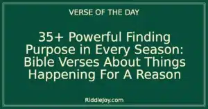 35+ Powerful Finding Purpose in Every Season: Bible Verses About Things Happening For A Reason