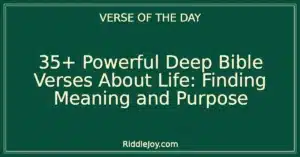 35+ Powerful Deep Bible Verses About Life: Finding Meaning and Purpose